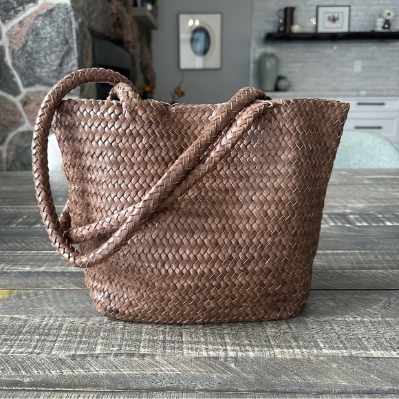 NWT - Massimo Dutti Braided Nappa Leather Tote Bag - Picture 2 of 11